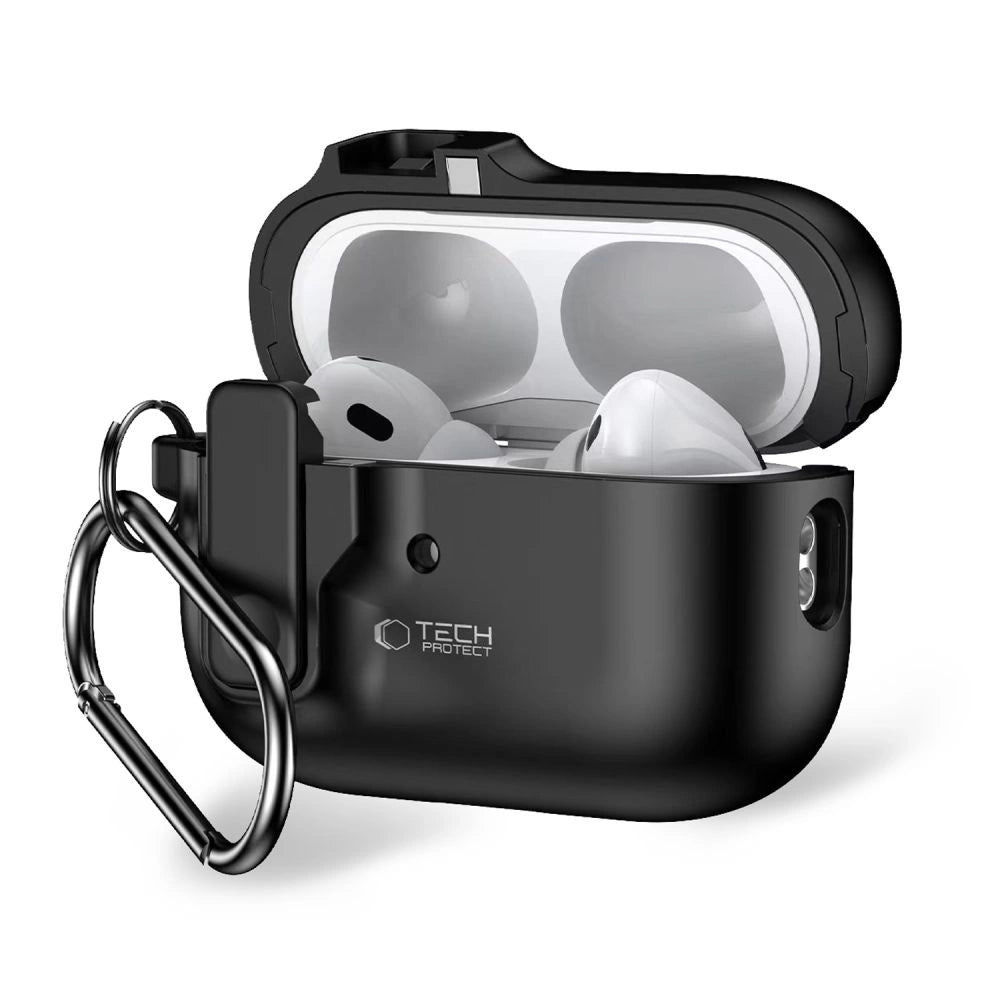 Tech-Protect Slim Hook Case med Carabiner til Apple AirPods Pro 1 / 2 - sort