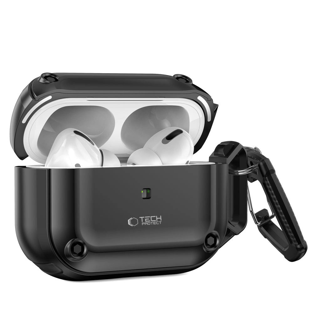 Tech-Protect Rough Hook Case med Carabiner til Apple AirPods Pro 1 / 2 - sort