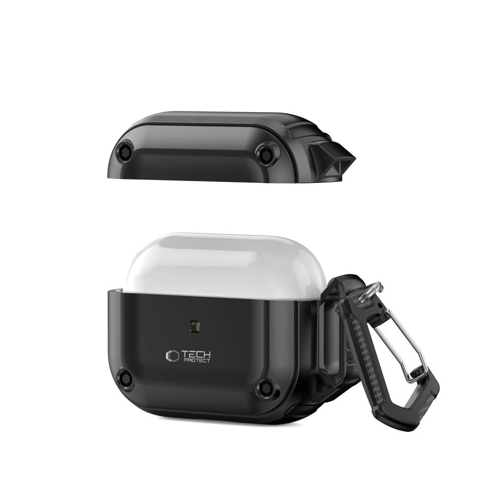 Tech-Protect Rough Hook Case med Carabiner til Apple AirPods Pro 1 / 2 - sort