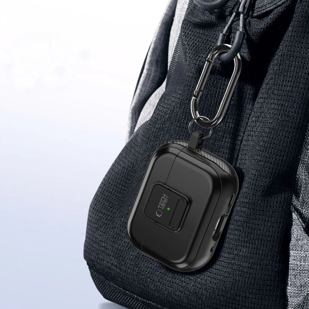 Tech-Protect Defender Hook MagSafe Case med Carabiner til Apple AirPods Pro 1 / 2 - sort