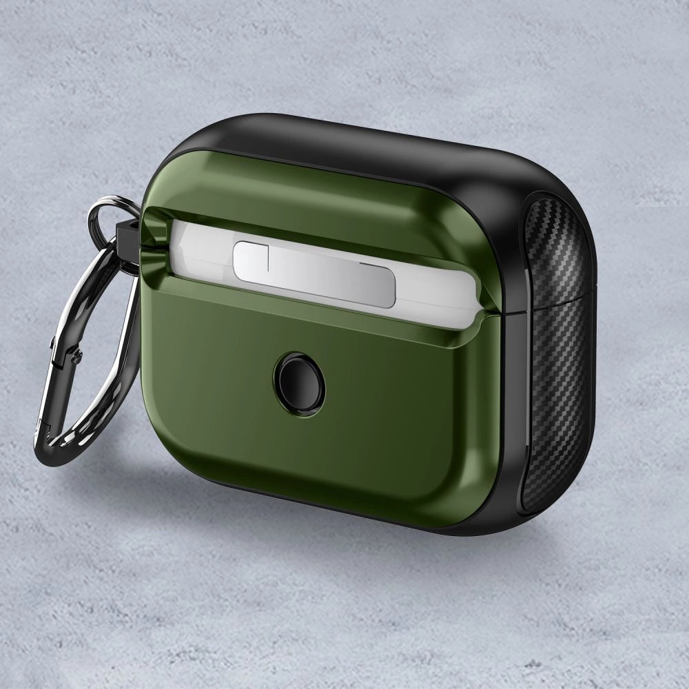 Tech-Protect Defender Hook MagSafe Case med Carabiner til Apple AirPods Pro 1 / 2 - Grøn