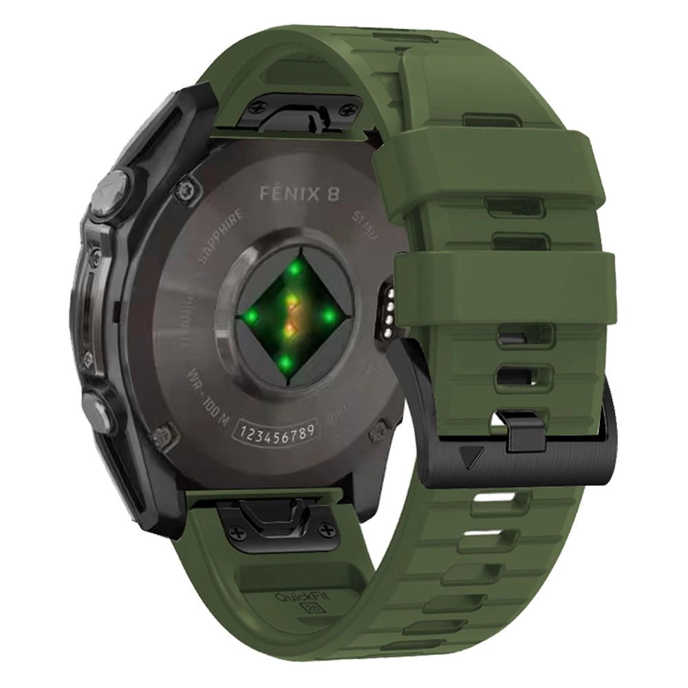Tech-Protect Silicone Line Strap til Garmin Fenix 5X / 5X Plus / 6X / 6X Pro / 7X / 8 (51 mm) - Grøn
