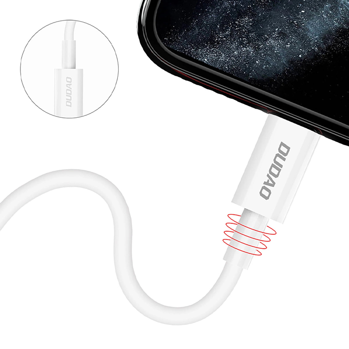 Dudao L6X USB-C - Lightning PD 20W 1m Kabel - Hvid