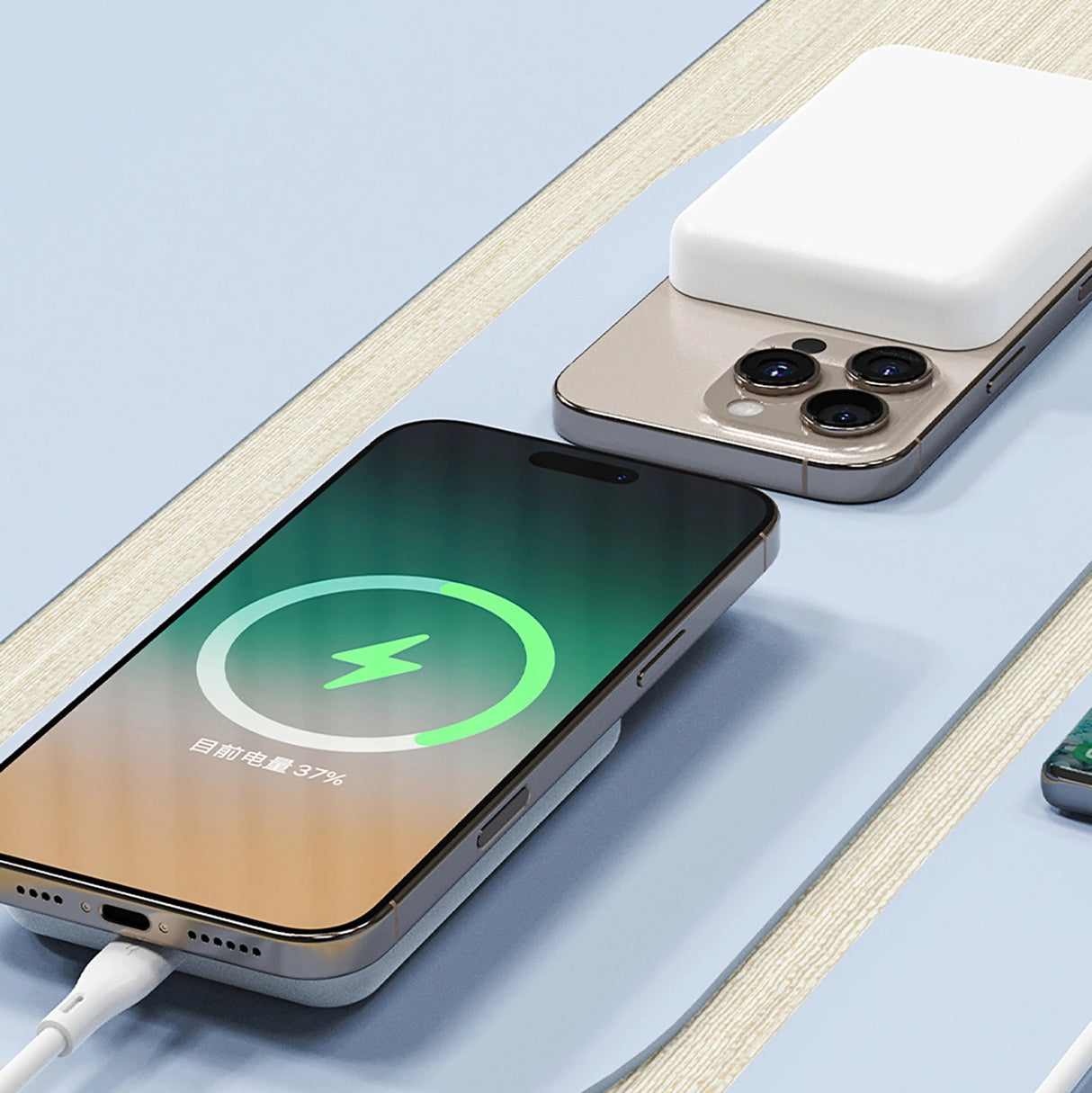 Powerbank Dudao K26S 5000mAh 20W USB-A / USB-C / MagSafe - hvid