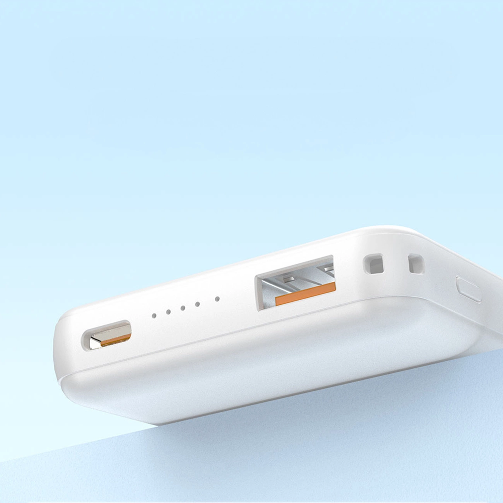 Powerbank Dudao K14S+ 10000mAh 20W USB-A / USB-C / MagSafe med stand - hvid