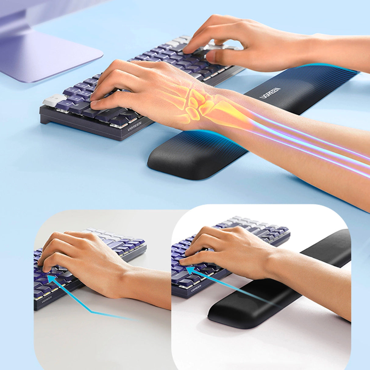 Ugreen LP699 Ergonomisk Keyboard Pad - sort