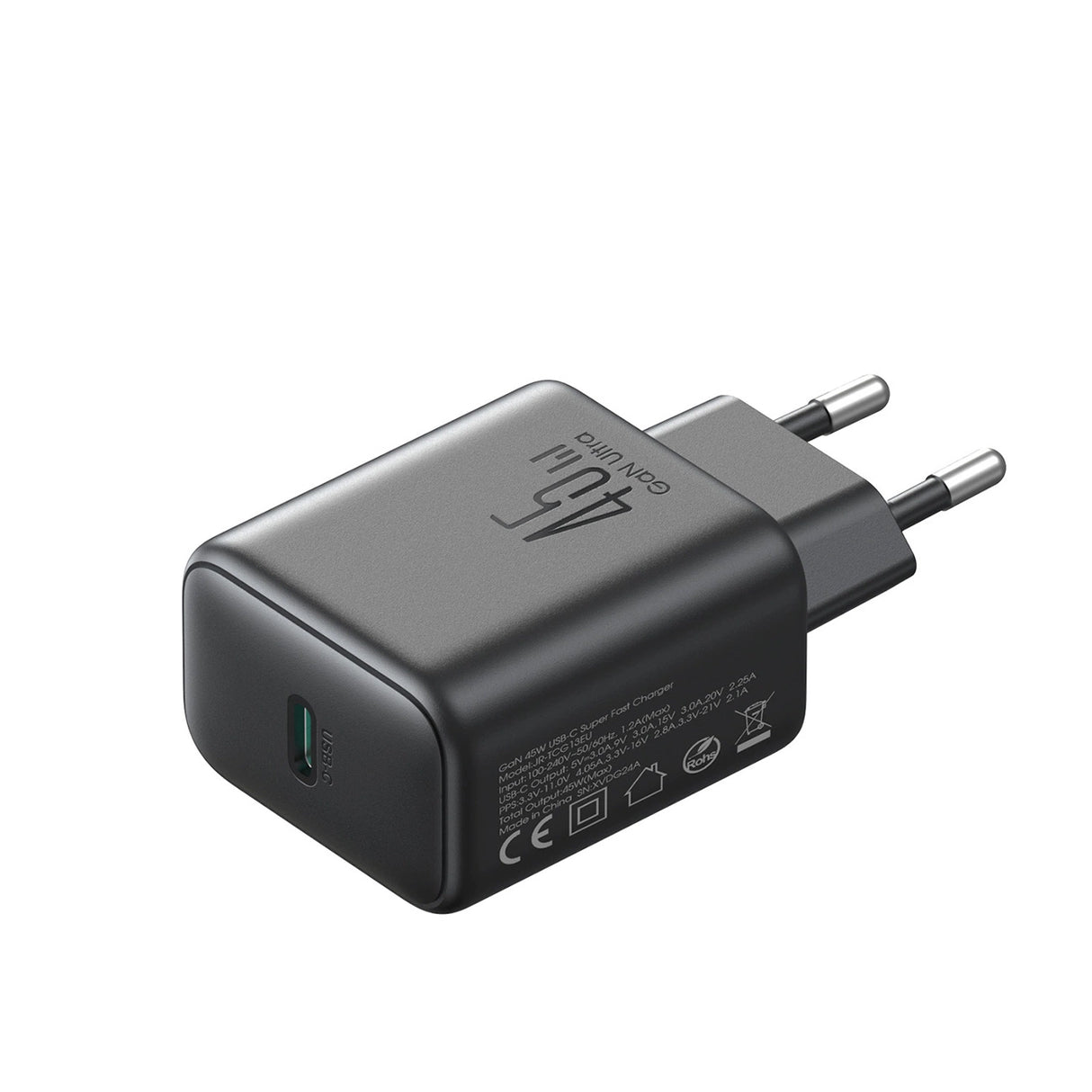 Joyroom JR-TCG13 45W GaN Wall Charger til Samsung Ultra - sort