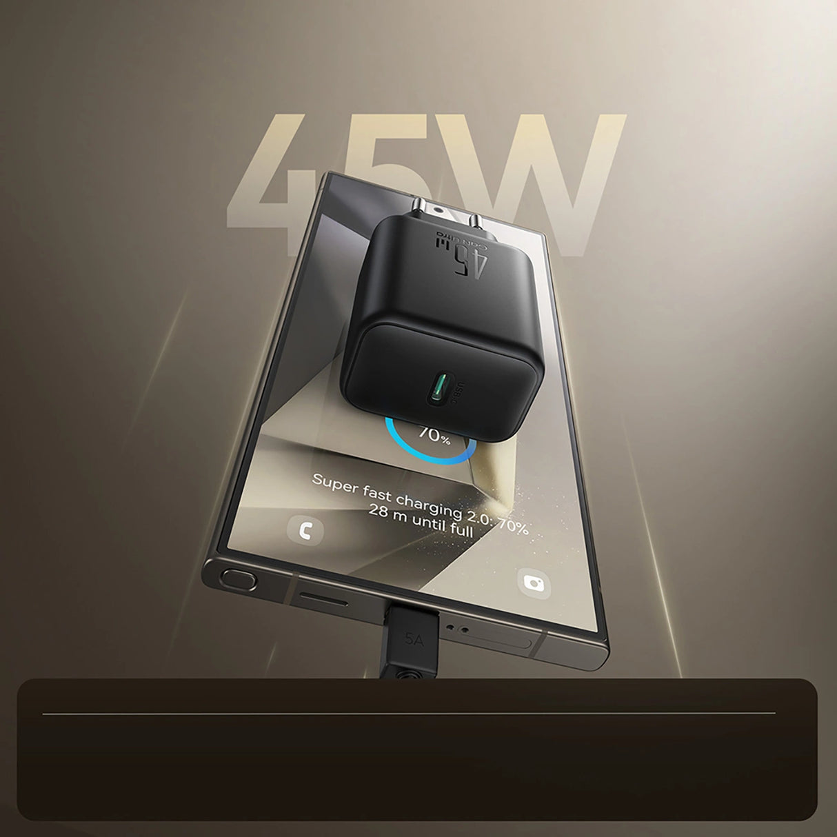 Joyroom JR-TCG13 45W GaN Wall Charger til Samsung Ultra - sort