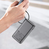 Acefast M7-10000 PD30W Powerbank med indbygget kabel - sort
