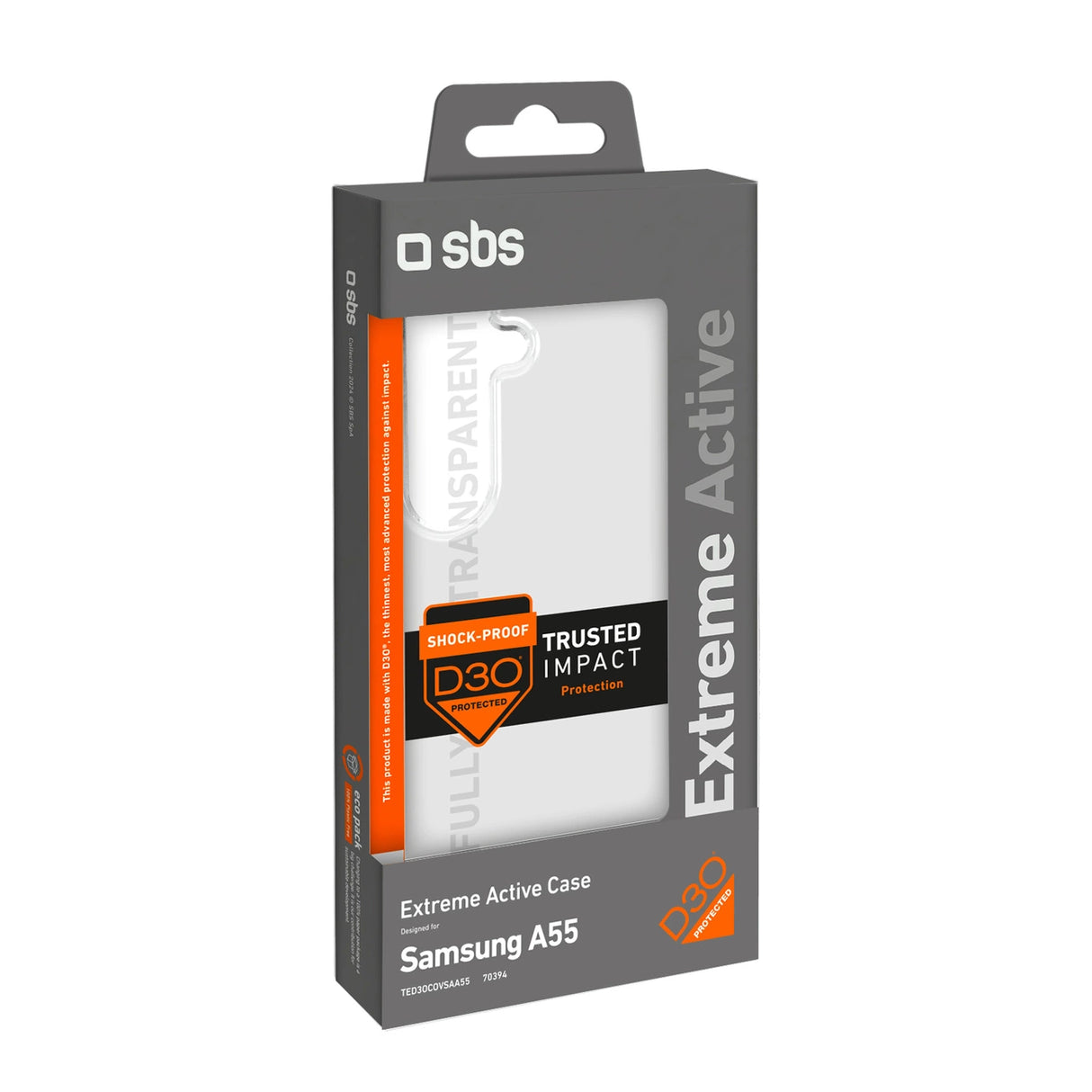 SBS D3O Case til Samsung Galaxy A55 - Gennemsigtig