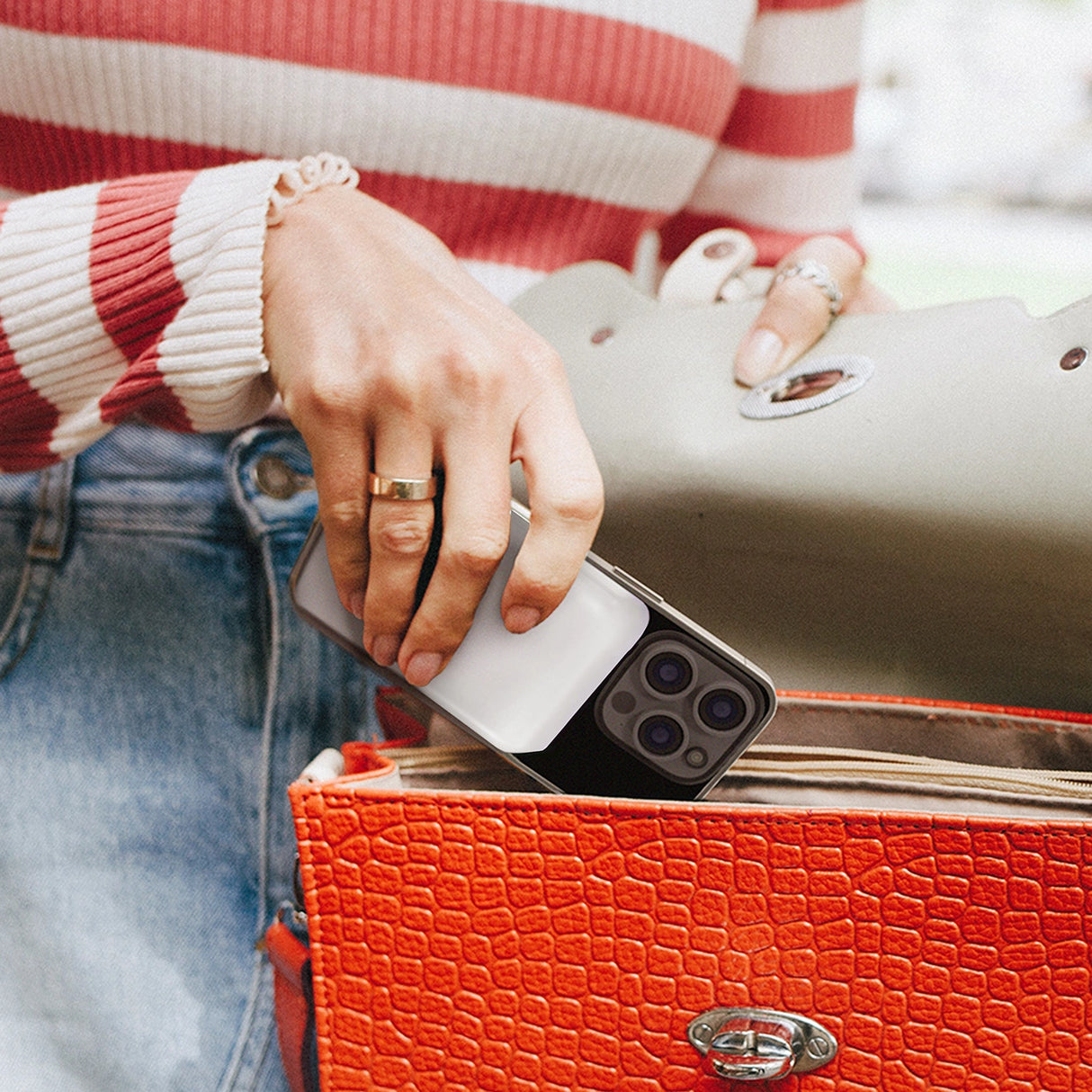 Wozinsky WRW349YWS 10.000 mAh Magnetisk Power Bank - hvid