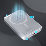 Wozinsky WRW349YWS 10.000 mAh Magnetisk Power Bank - hvid