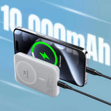 Wozinsky WRW349YWS 10.000 mAh Magnetisk Power Bank - hvid