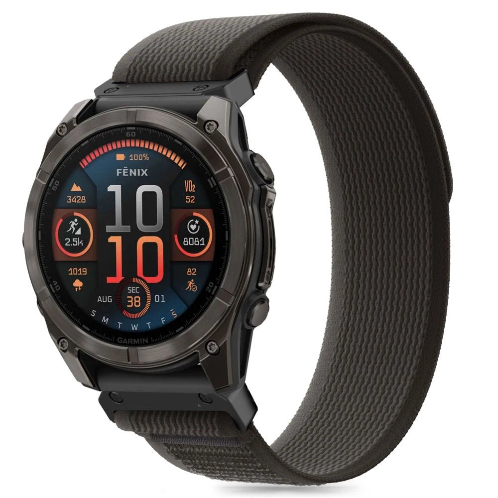 Tech-Protect Nylon Strap til Garmin Fenix 5X / 5X PLUS / 6X / 6X Pro / 7X / 8 (51MM) - sort