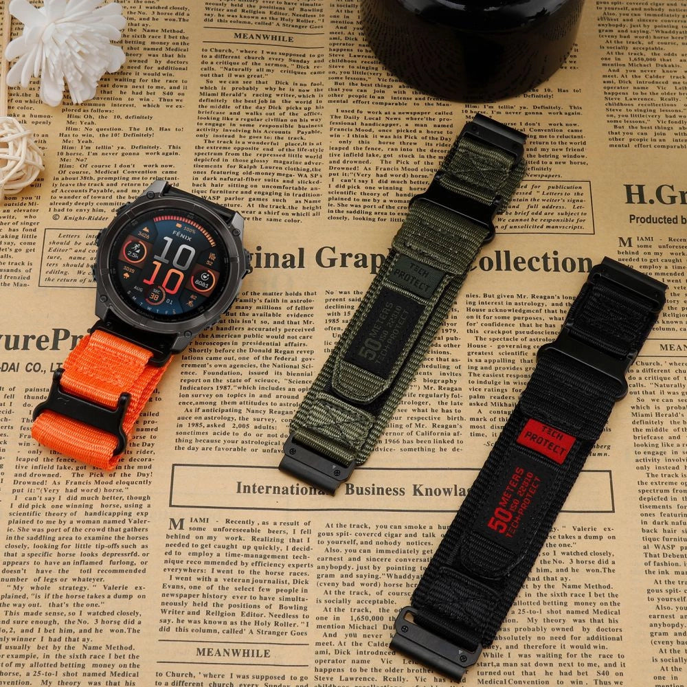 Tech-Protect Scout Pro Strap til Garmin Fenix 5X / 5X PLUS / 6X / 6X Pro / 7X / 8 (51 MM) - Grøn