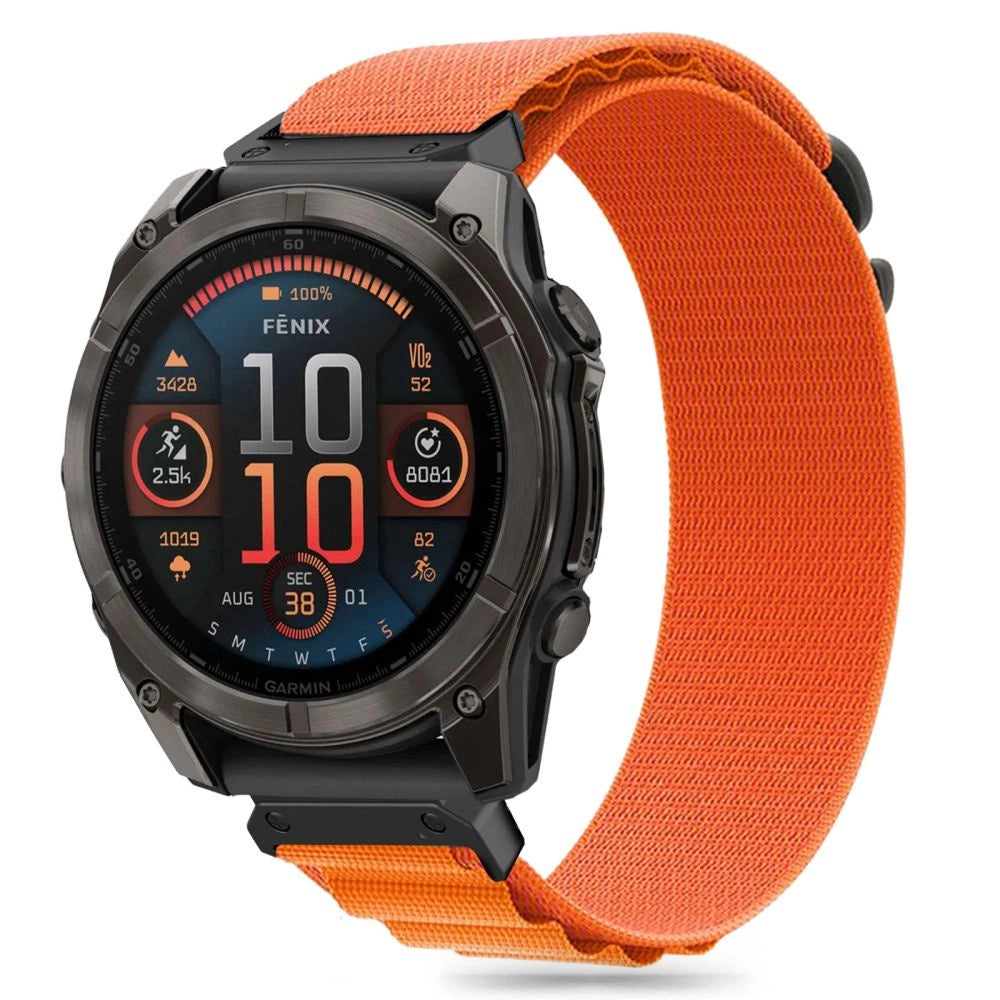 Tech- Protect Nylon Pro Strap til Garmin Fenix 5X / 5X PLUS / 6X / 6X Pro / 7X / 8 (51 MM) - Orange