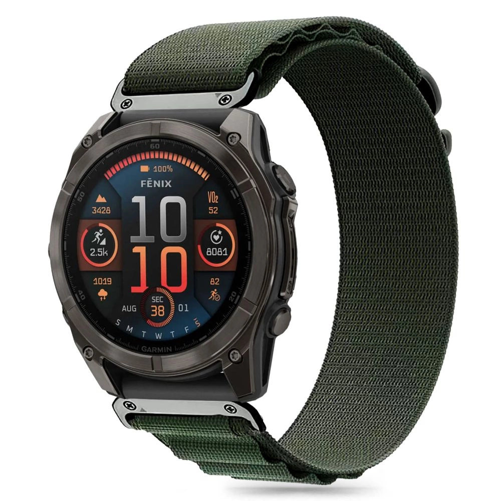 Tech-Protect Nylon Pro Strap til Garmin Fenix 5X / 5X PLUS / 6X / 6X Pro / 7X / 8 (51MM) - Grøn