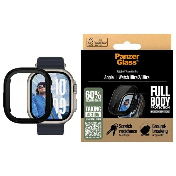 PanzerGlass Snappie Full Body tempereret glas til Apple Watch Ultra 2 - sort