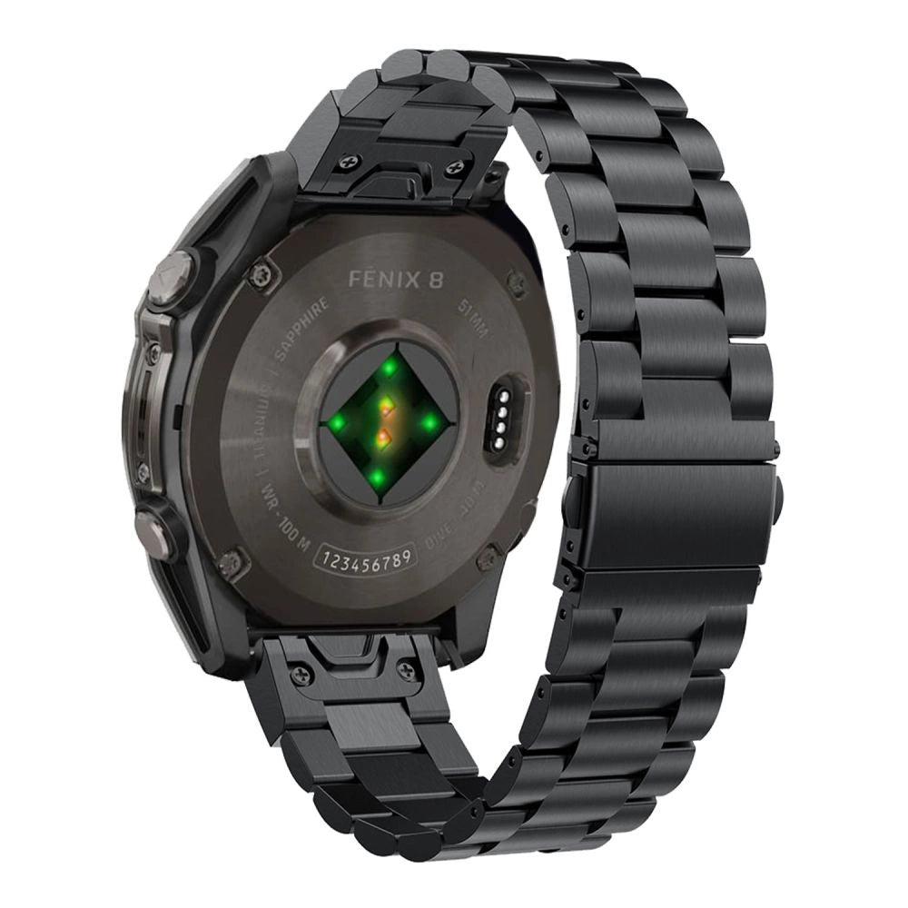 Tech- Protect Rustfrit Garmin Fenix 5X / 5X PLUS / 6X / 6X Pro / 7X / 8 Strap (51 MM) - sort