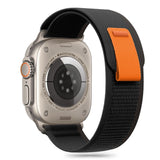 Tech-Protect Nylon Stripe til Apple Watch 6/7/8/9/10/SE/Ultra 1/2 (44/45/46/49 MM) - sort og orange
