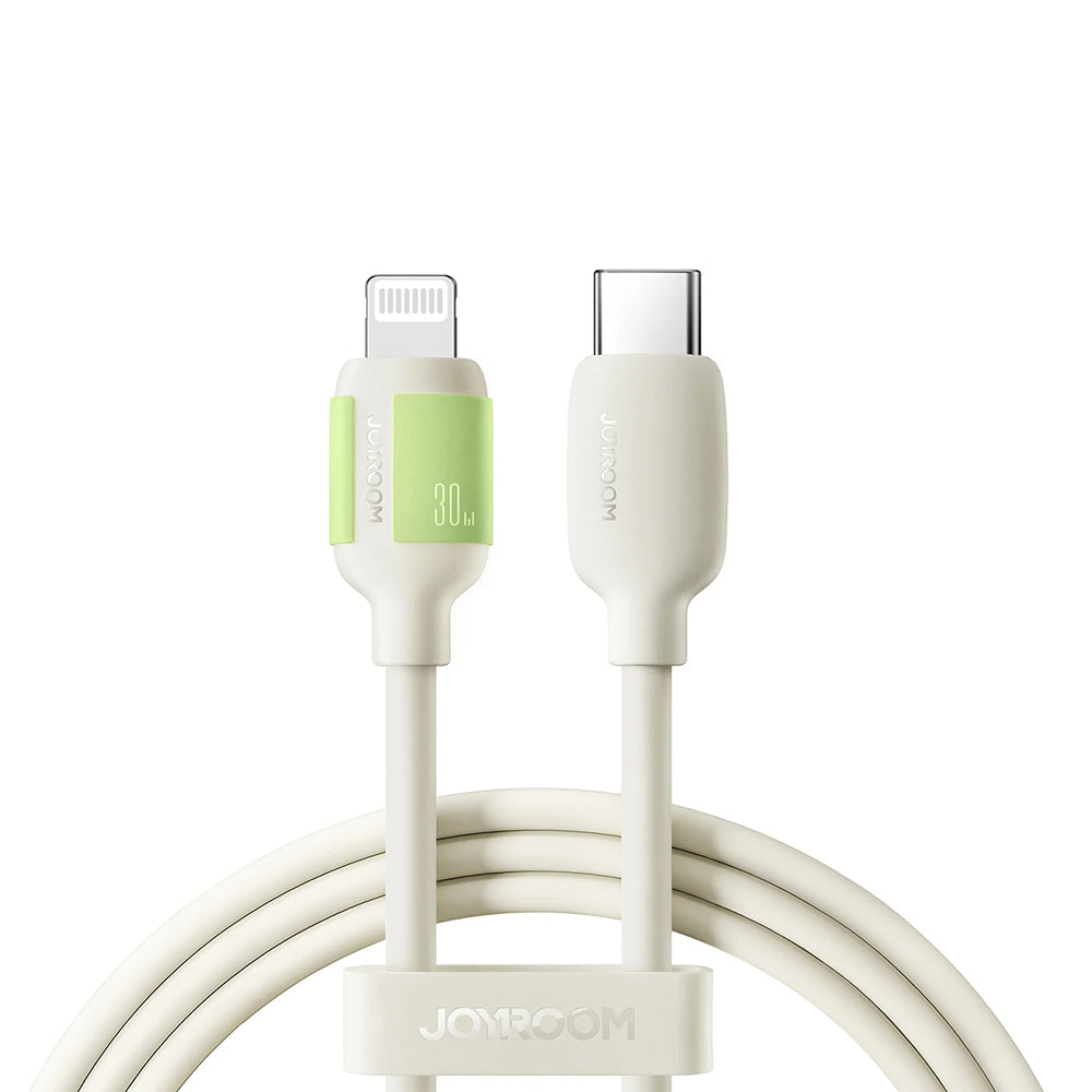 Joyroom S-A53 30W USB-C - Lightning Cable med fluorescerende tip 2m - Beige