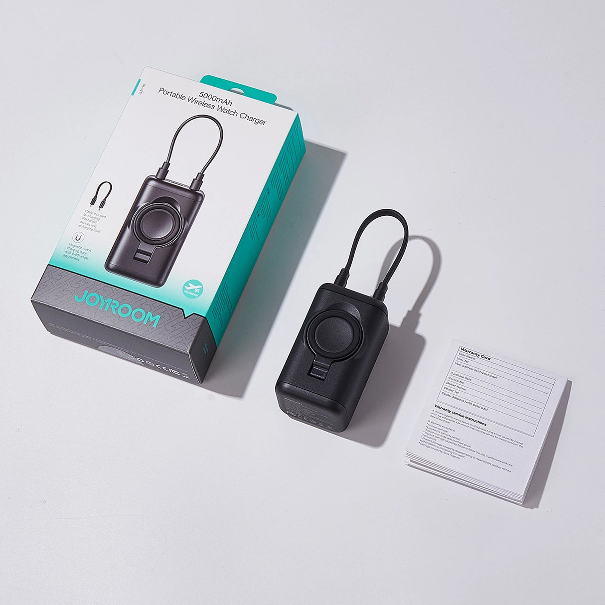 Joyroom JR-W13 5000mAh Wireless Power Bank til Apple Watch + USB-C og Lightning   Sort
