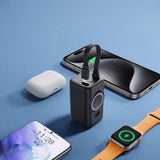 Joyroom JR-W13 5000mAh Wireless Power Bank til Apple Watch + USB-C og Lightning   Sort