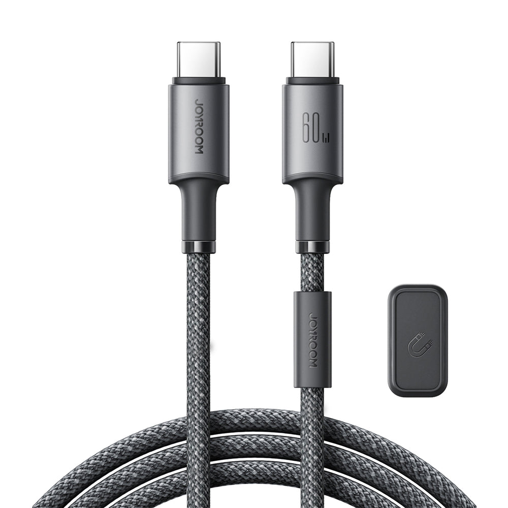 Joyroom S-A50 Unlimited Series 60W USB-C - USB-C-kabel med magnetisk organisator 1,2 m - Grå