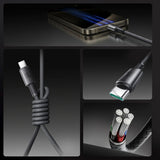 Joyroom S-A50 Unlimited Series 60W USB-C - USB-C-kabel med magnetisk organisator 1,2 m - Grå