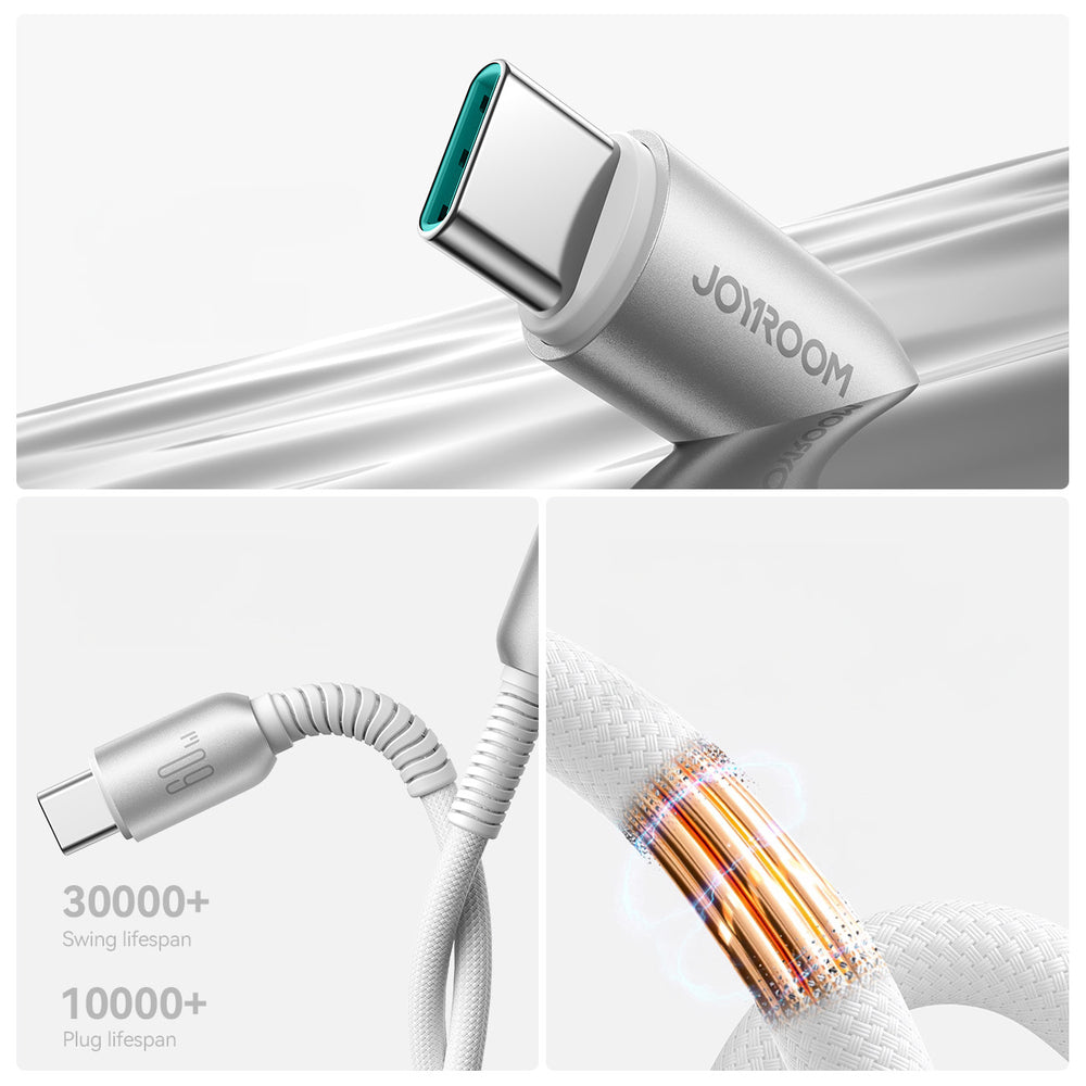 Joyroom S-A51 Cutting-Edge Series 60W USB-C - USB-C kabel 1,2 m - lysgrå