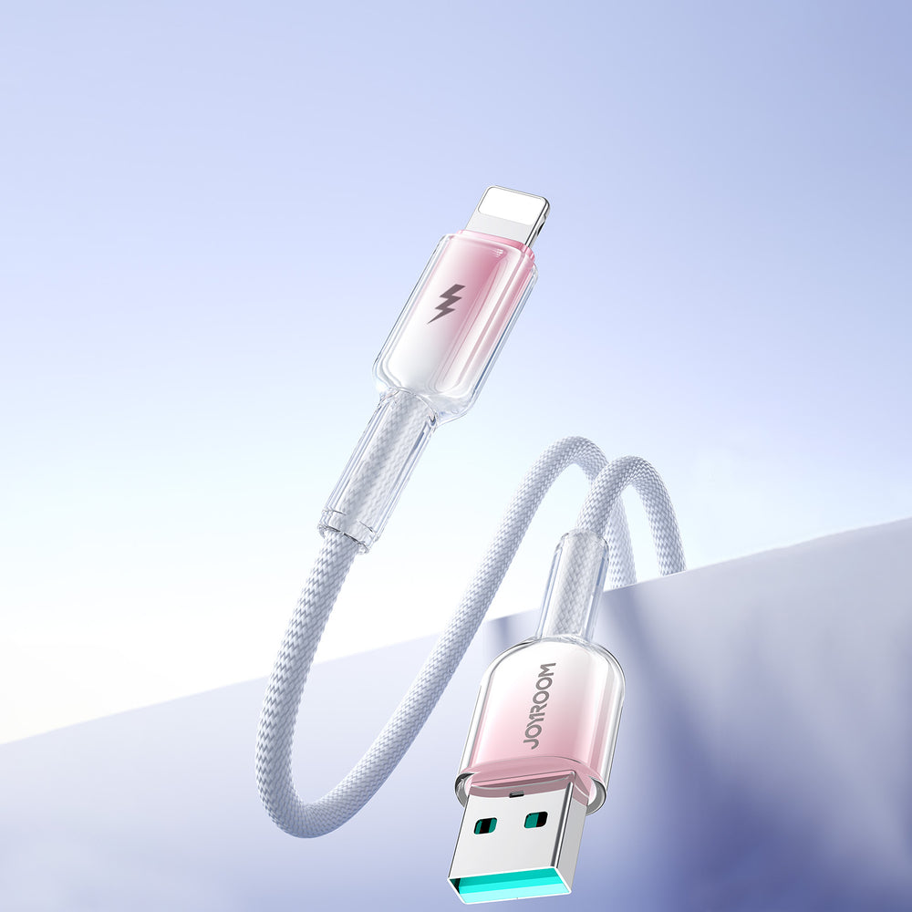 Joyroom S-A42 Crystal-Clear Series 3A USB-A - Lightning cable 1.2m - white
