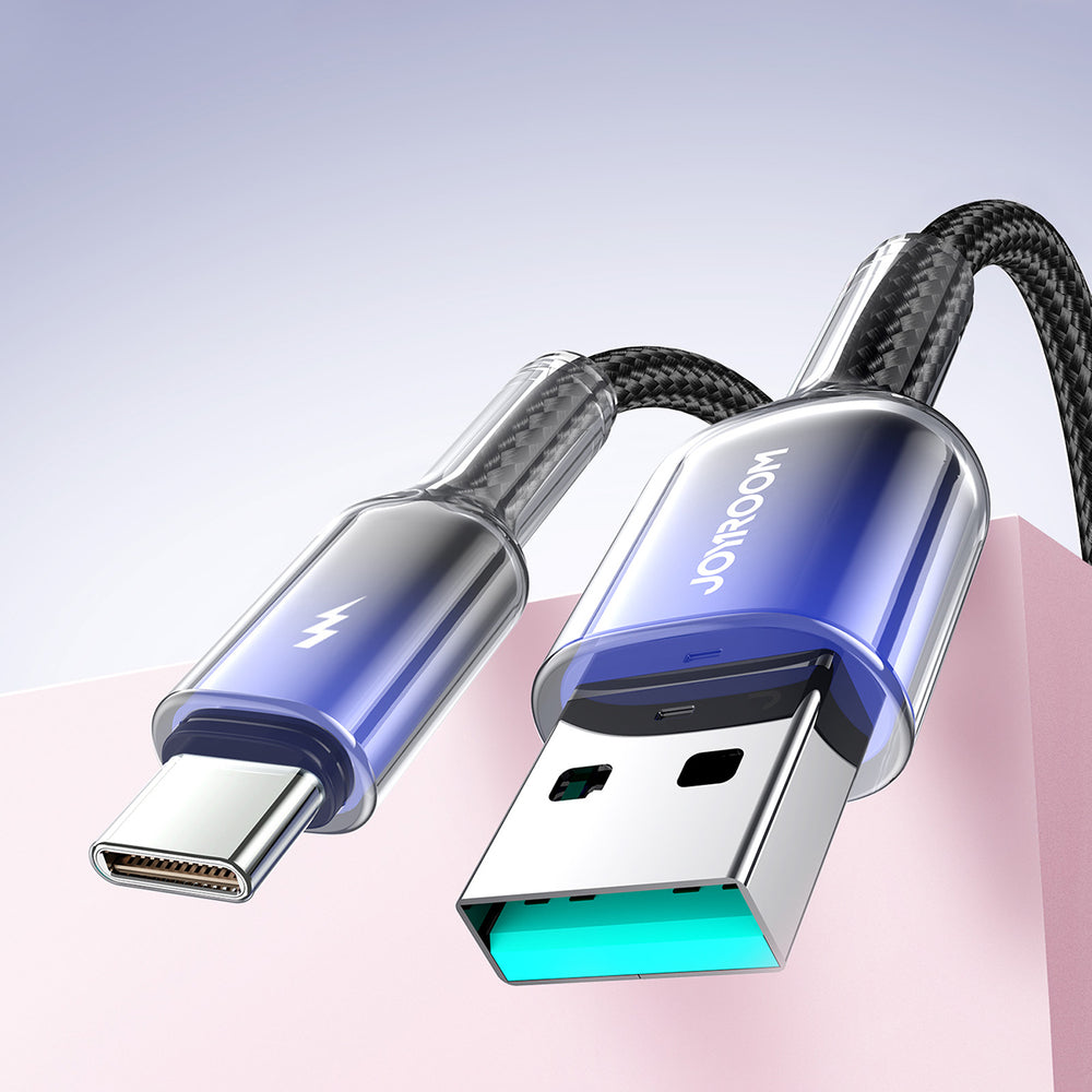 Joyroom S-A42 Crystal-Clear Series 3A USB-A - USB-C cable 1.2m - black