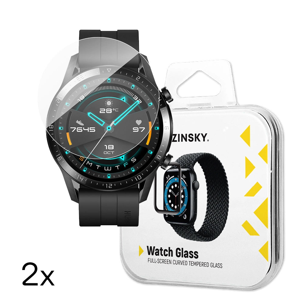 Wozinsky Full Glue tempereret glas til Huawei Watch GT 2 / GT 2 Pro 46mm (2 st.)