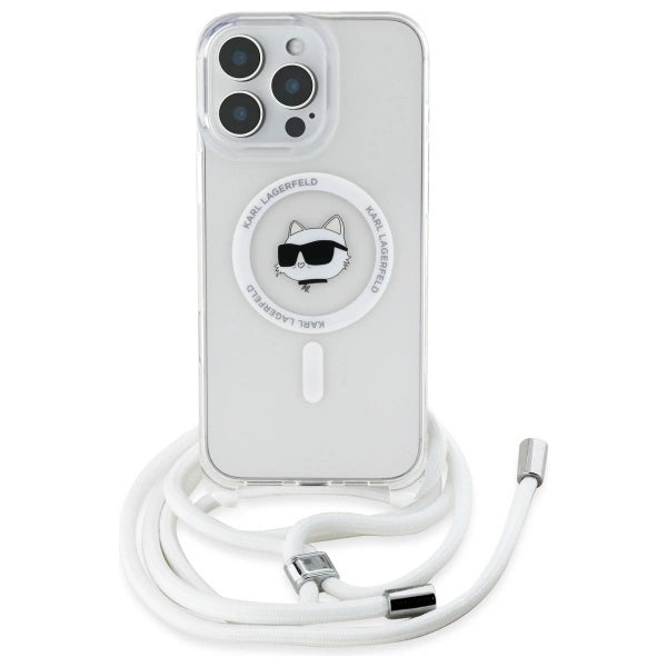 Karl Lagerfeld IML Choupette Head & Cord Magsafe iPhone 16 Pro Case - Clear