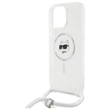 Karl Lagerfeld IML Choupette Head & Cord Magsafe iPhone 16 Pro Case - Clear