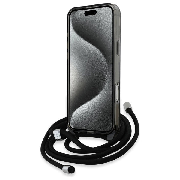 Karl Lagerfeld IML Crossbody Monogram Karl & Choupette Head MagSafe Case for iPhone 16 Pro - Black