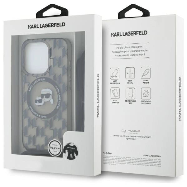Karl Lagerfeld IML Crossbody Monogram Karl & Choupette Head MagSafe Case for iPhone 16 Pro - Black