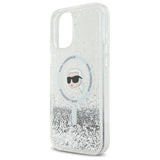 Karl Lagerfeld Liquid Glitter Karl Head Magsafe Case for iPhone 16 Plus - Clear