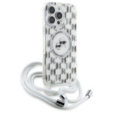 Karl Lagerfeld IML Crossbody Monogram Karl & Choupette Head MagSafe Case for iPhone 16 Pro Max - Clear