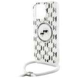 Karl Lagerfeld IML Crossbody Monogram Karl & Choupette Head MagSafe Case for iPhone 16 Pro Max - Clear