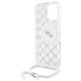 Karl Lagerfeld IML Crossbody Monogram Karl & Choupette Head MagSafe Case for iPhone 16 Pro Max - Clear