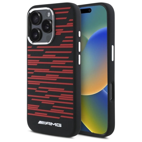AMG Silicone Graphics MagSafe Case til iPhone 16 Pro Max - sort