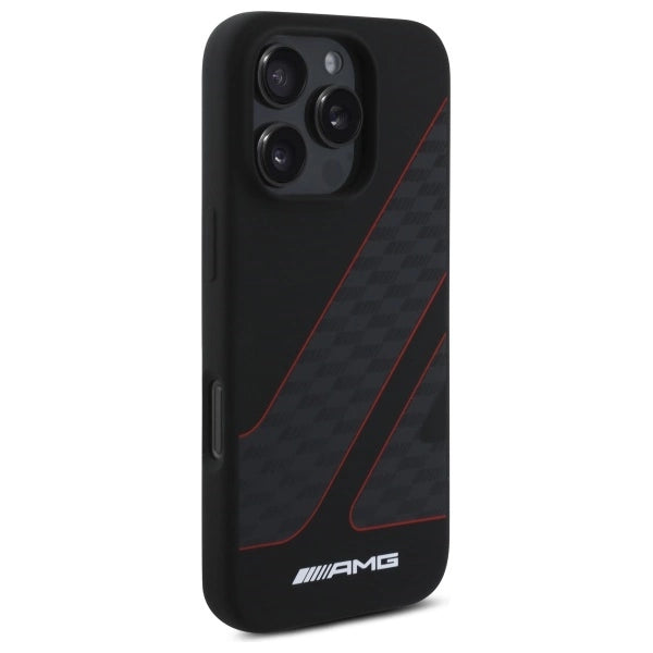 AMG Checkered Flag Pattern MagSafe Case til iPhone 16 Pro Max - sort