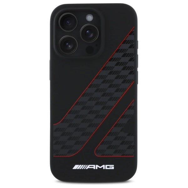 AMG Checkered Flag Pattern MagSafe Case til iPhone 16 Pro Max - sort