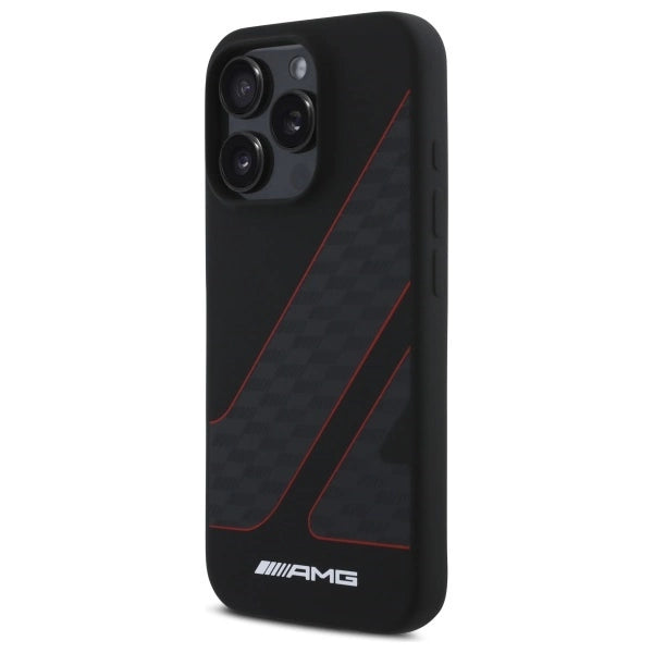AMG Checkered Flag Pattern MagSafe Case til iPhone 16 Pro Max - sort