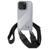BMW M Edition Carbon Stripe & Strap iPhone 16 Pro Case - Grå