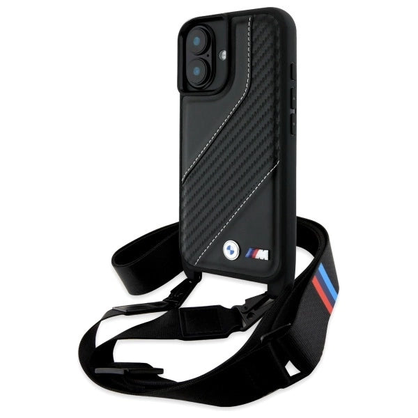 BMW M Edition Carbon Stripe & Strap iPhone 16 Plus Case - sort