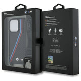 BMW M Edition Carbon Tricolor Lines & Strap Case til iPhone 16 Pro Max - sort
