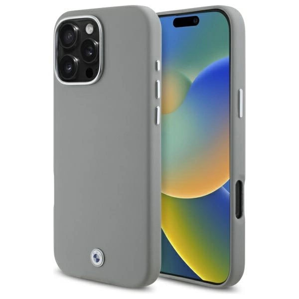 BMW Sign Full Wrapped Metal MagSafe Case til iPhone 16 Pro Max - Grå