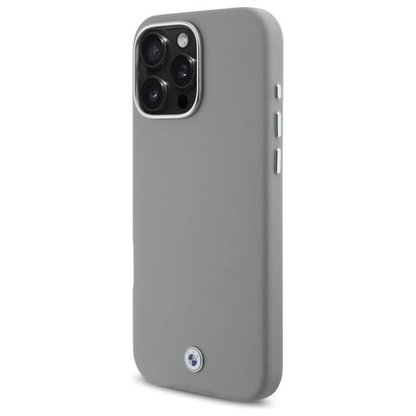BMW Sign Full Wrapped Metal MagSafe Case til iPhone 16 Pro Max - Grå